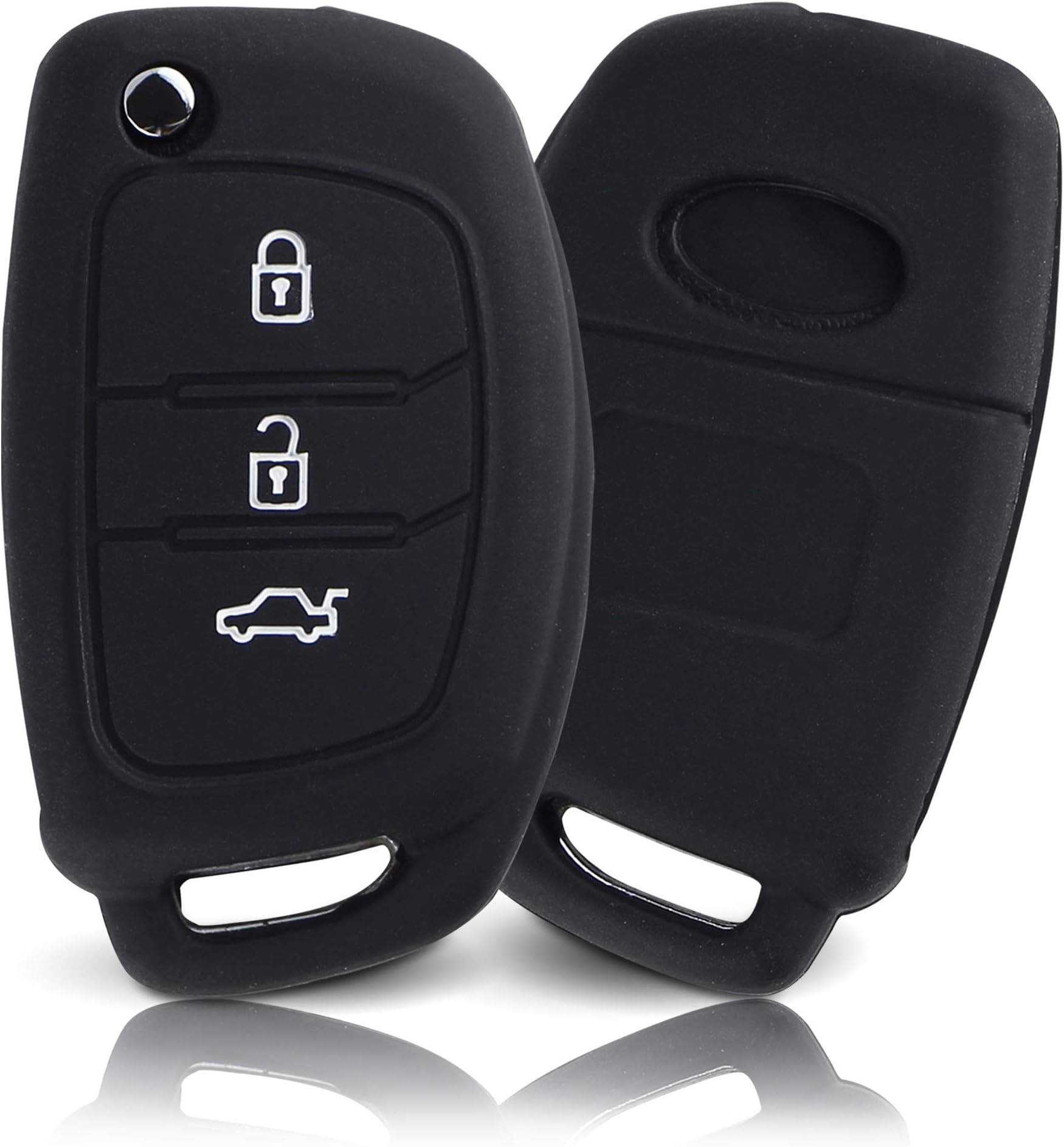 ASARAH Key cover compatible with Hyundai and made of PREMIUM silicone, protective cover for car key, cover for key type 3BKB-b - Black