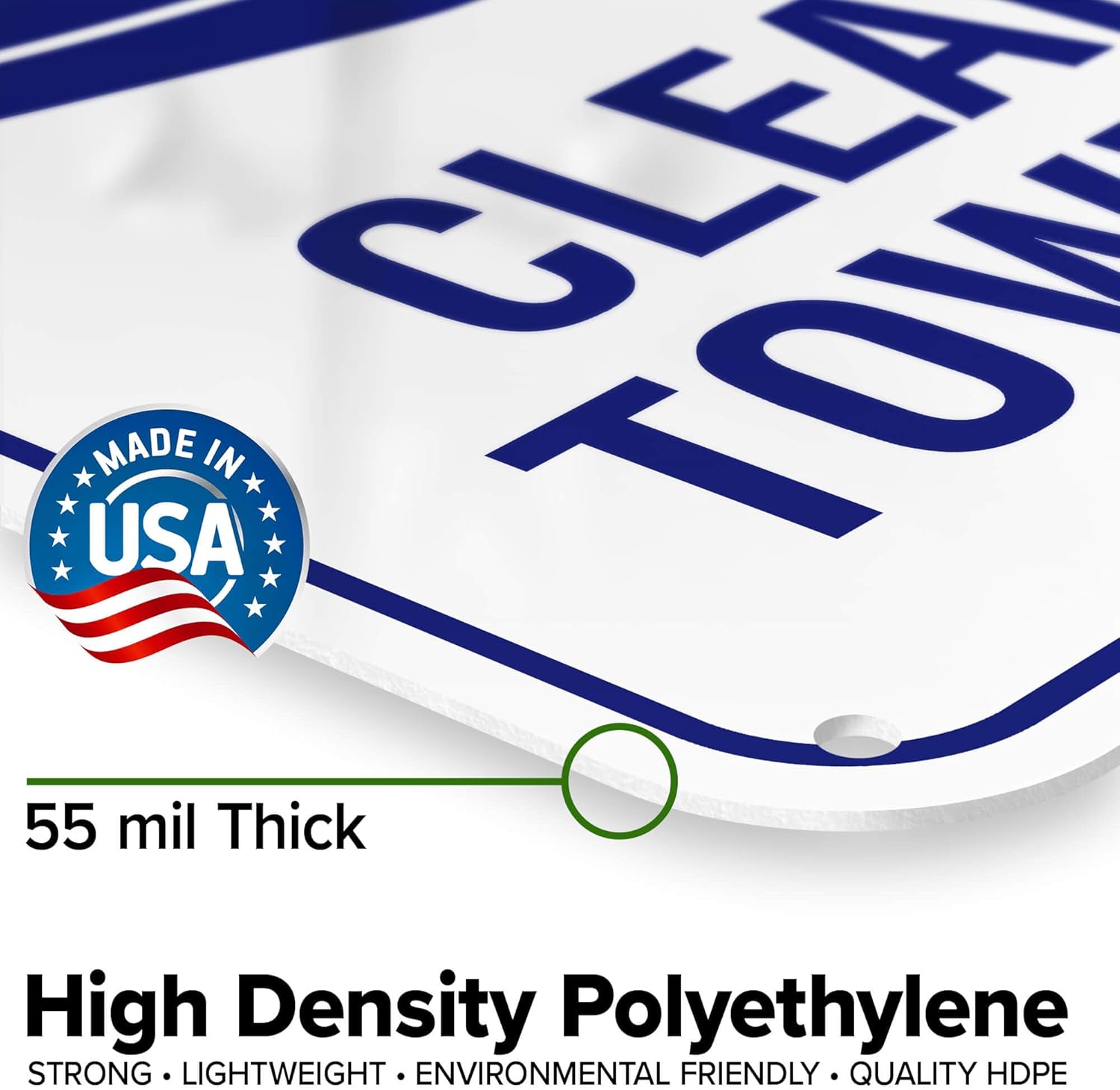 Clean Towel Sign, 12"x18" Polyethylene, Indoor/Outdoor Use, USA MADE By My Sign Center