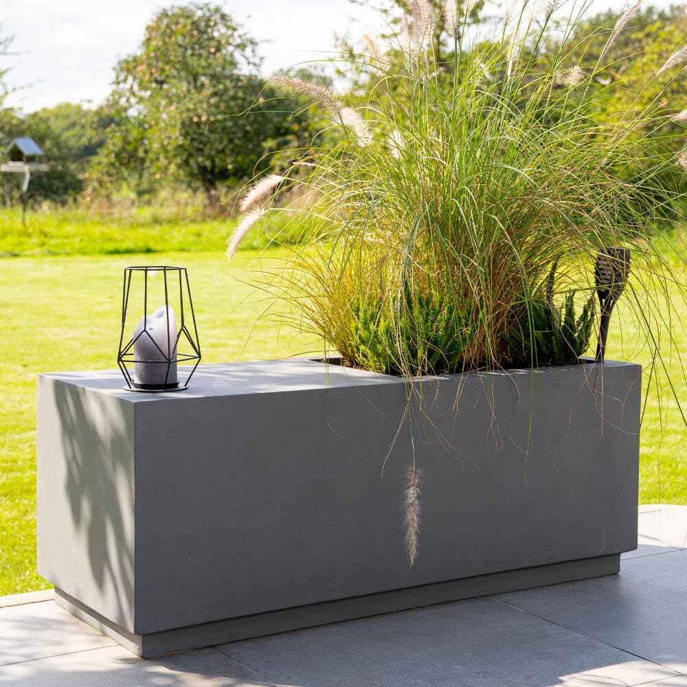Pflanzwerk® Pflanzkübel Gartenbank Relax 42x110x44cm Anthrazit * Frostbeständige Sitzbank * * Deutsche Premiumqualität * * Lotus-Effekt Imprägnierung *