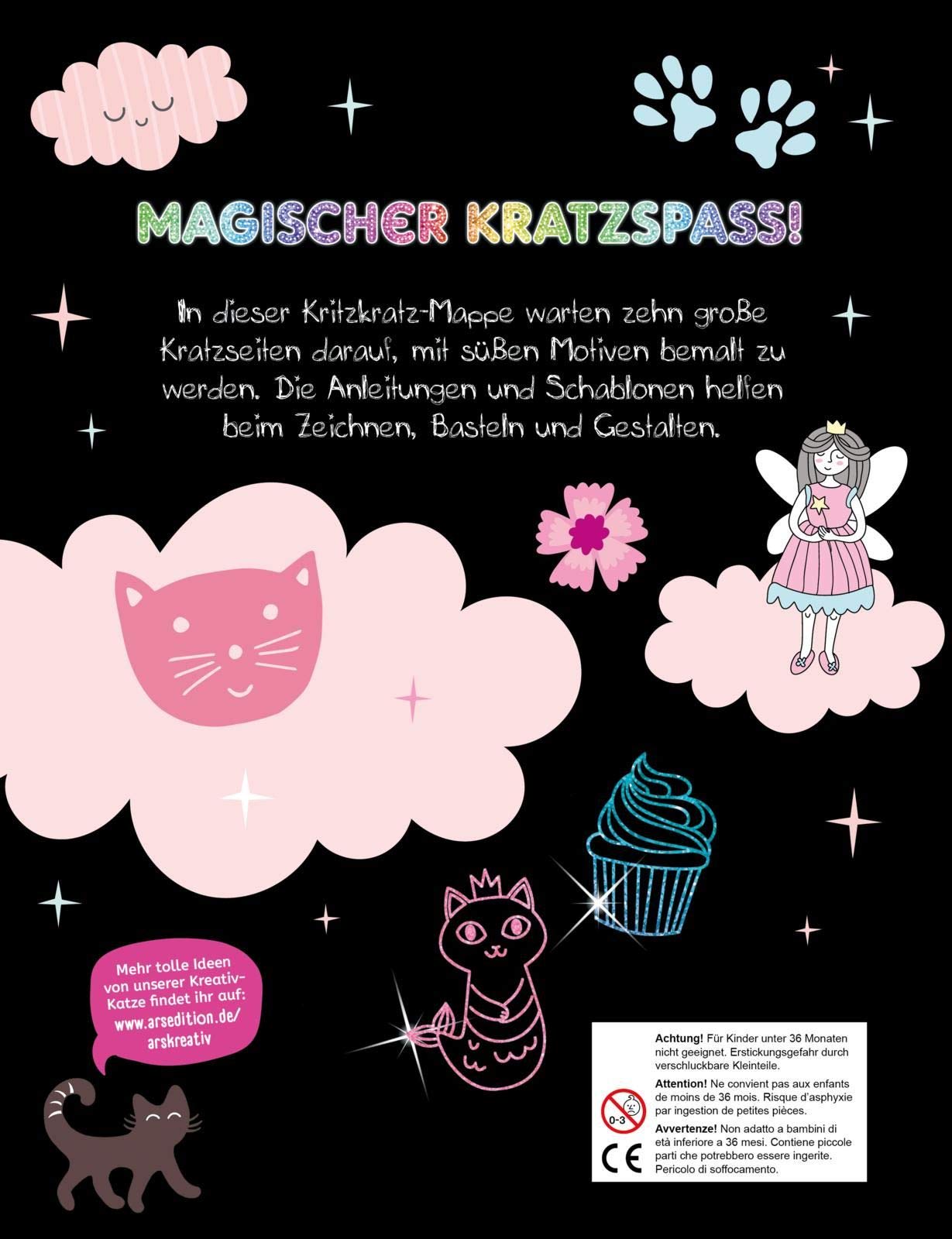 Mein großes Kritzkratz-Set - Für Mädchen: Mit Holzstift, Schablonen und tollen Bastelideen
