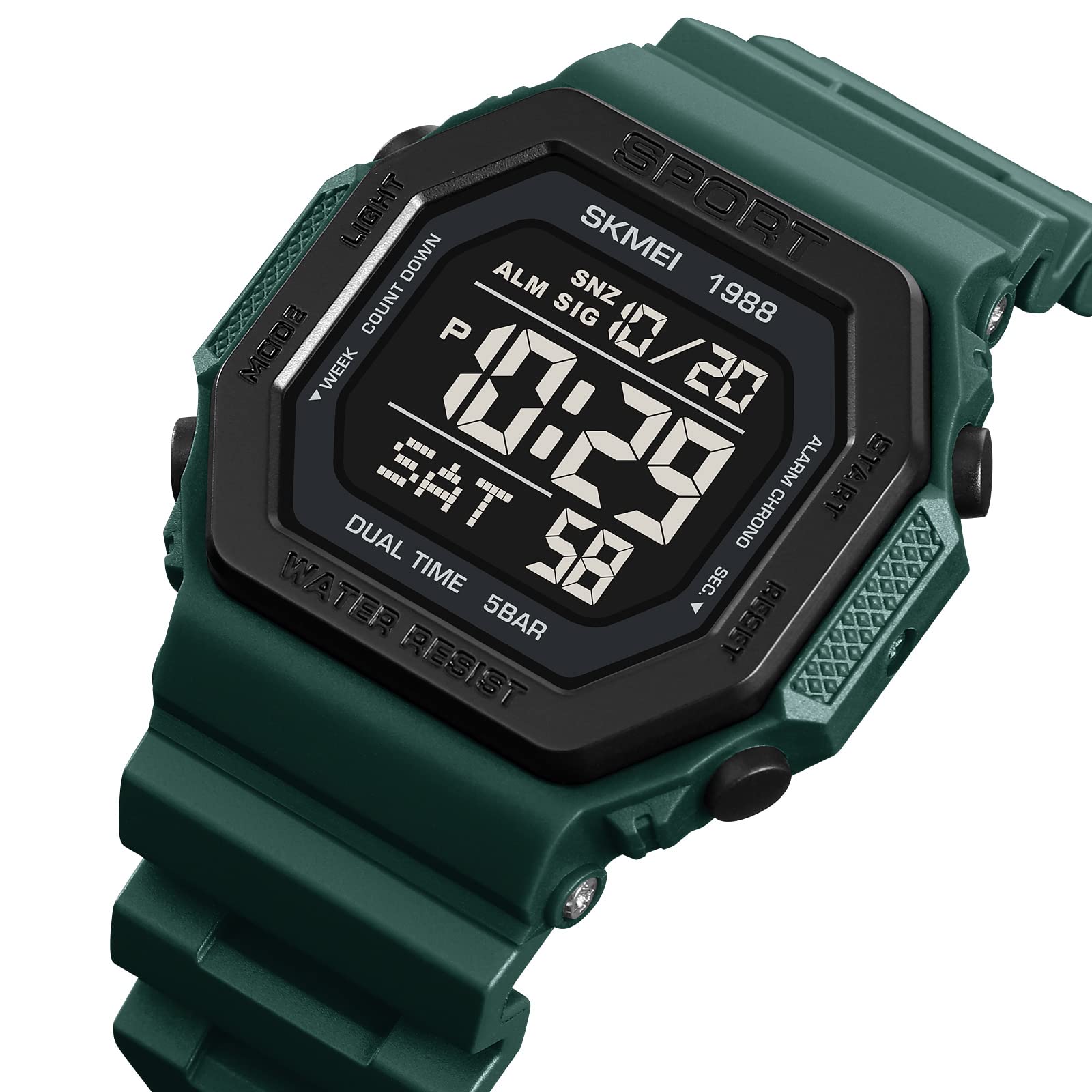 Relojes de moda para hombres y mujeres, unisex, verano, natación, retroiluminación, casual, impermeable, deportes al aire libre, reloj colorido con alarma multifunción, dos zonas horarias