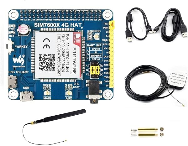 IBest 4G / 3G / 2G / GSM/GPRS/GNSS HAT for Raspberry Pi, Based on SIM7600E-H, Support LTE CAT4 for Downlink Data Transfer, 4G Connection, Making Call, Sending SMS, Global Positioning - 1