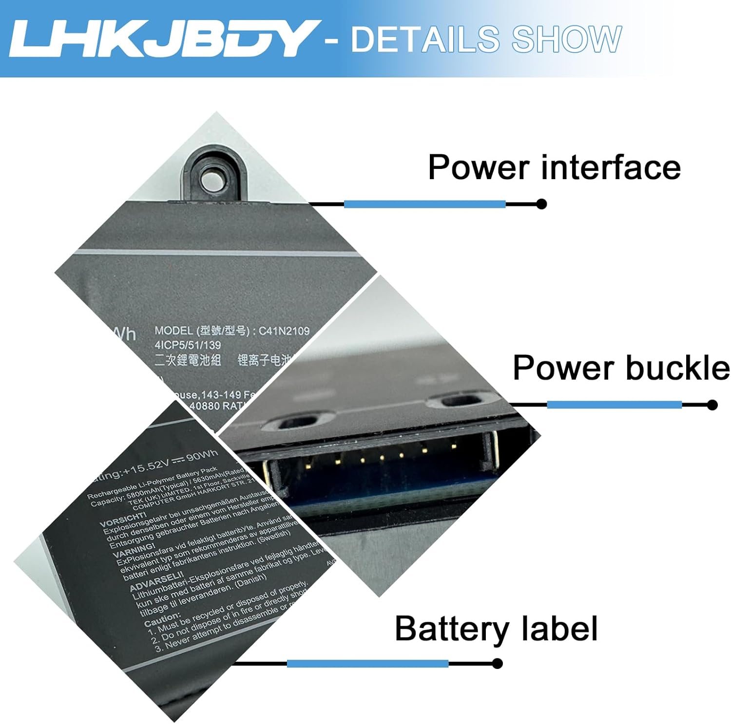 C41N2109 Laptop Battery Compatible with Asus ROG Flow X16 GV601RM GV601RE G614JU GV601VU GV601RE-M5051W GV601RE-M5057X GV601RW-M5110X ROG Strix Scar 18 G834 ROG Zephyrus M16 Series 0B200-04200000