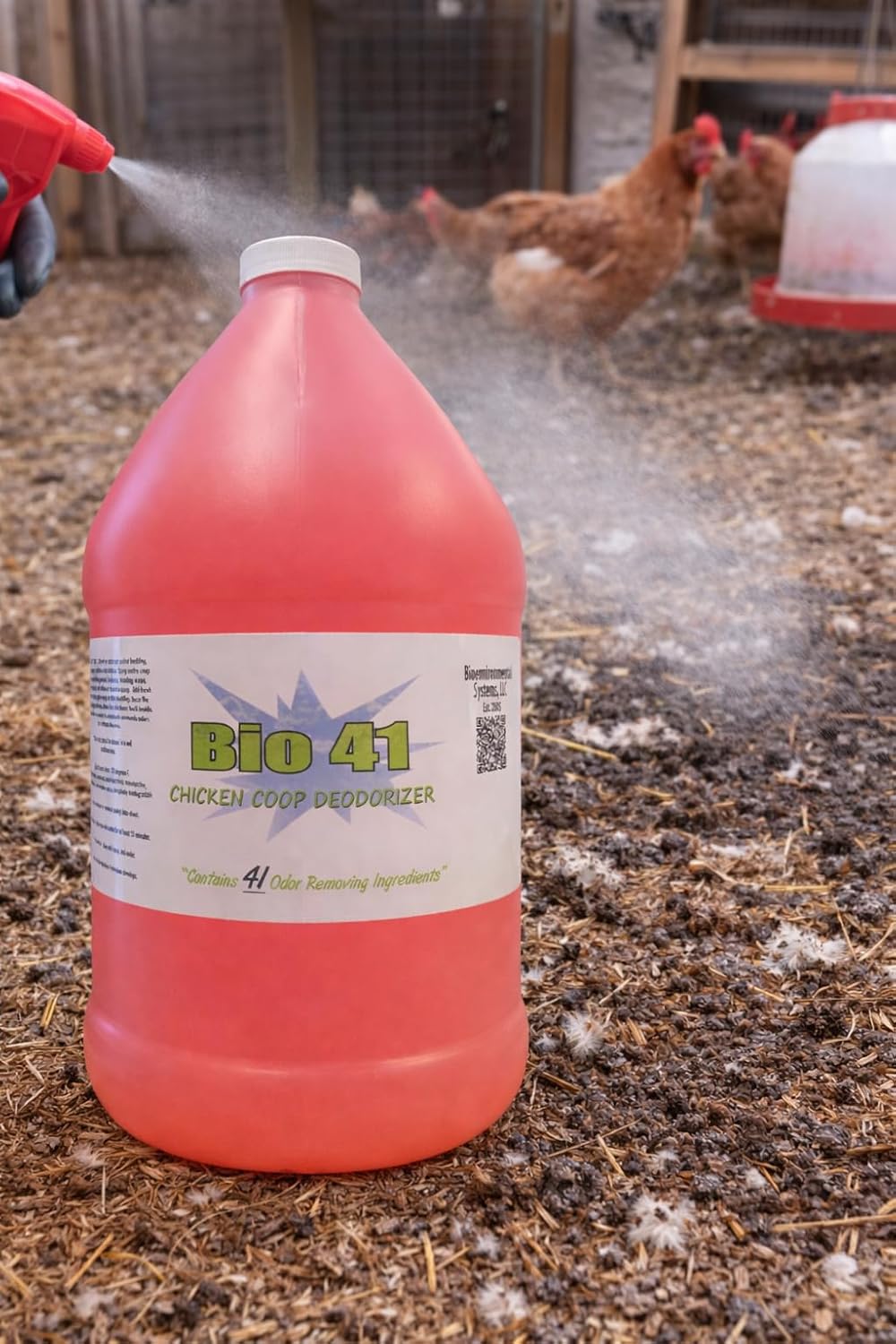 Chicken Coop Deodorizer – All Natural Ingredients for Ammonia Control and Odor Eliminator for Poultry – Works in Coops, Brooders, Nest Boxes, Waste Areas, Roosting Area and Bedding – One Gallon