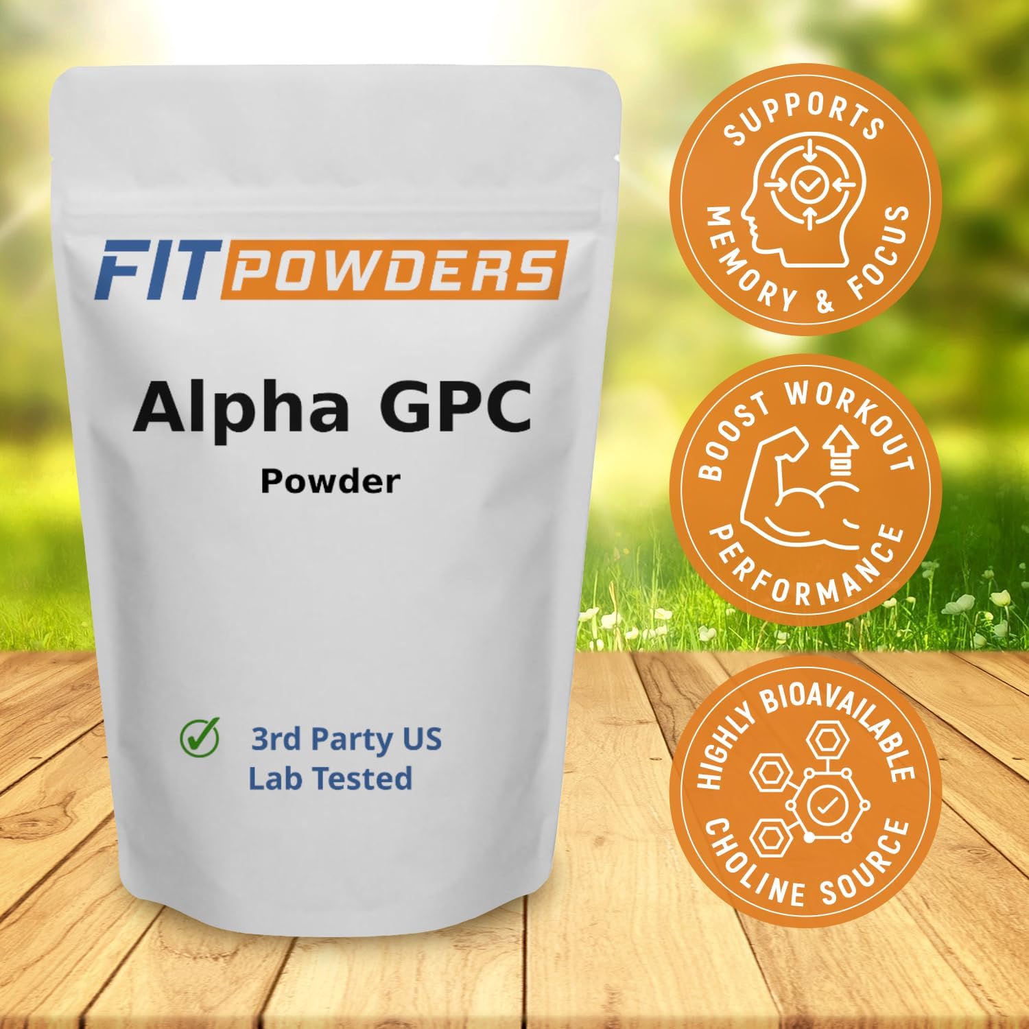 Alpha GPC Powder Supplement (Alpha-GPC Choline Powder) with Scoop (250 Grams)