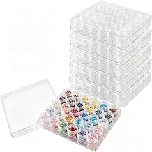 6 Pcs 30 Grids Bead Organizers, Clear Plastic Diamond Embroidery Box with Lid, Diamond Painting Bead Storage Containers for DIY Craft Jewelry Making, Rhinestones Sewing