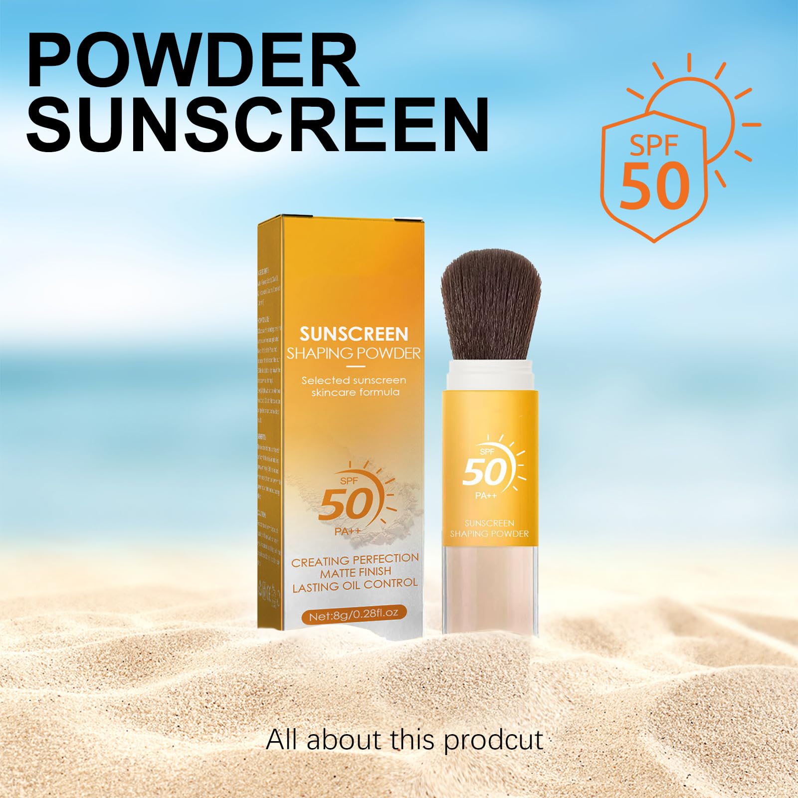 LFCFBH 2PCS SPF 50 Mineral Powder Sunscreen for Scalp Powder for Face Oil Control Lasting Lightweight Breathable - Image 2
