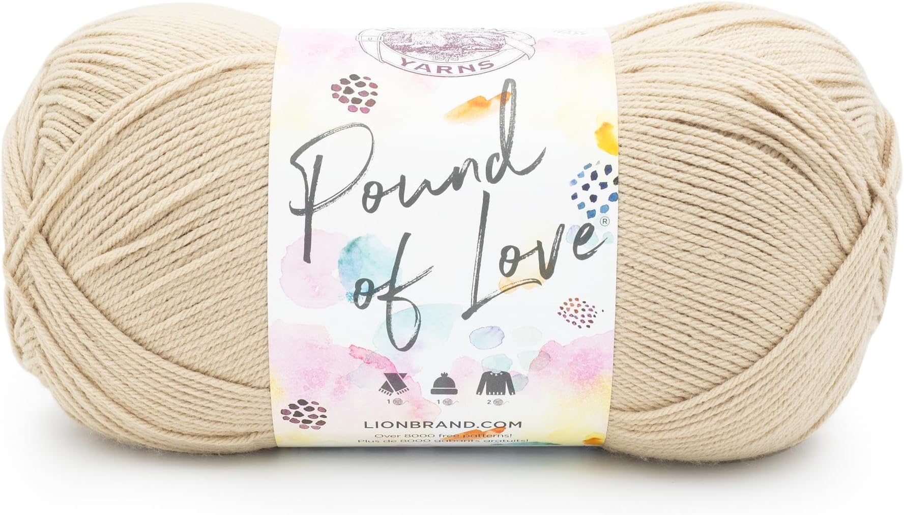Lion Brand Yarn Pound of Love Yarn, Sugar Cookie