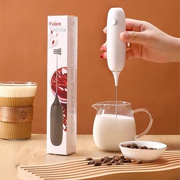 Electric Milk Foaming Foam,Hand Form Guide for Milk Coffee,Stainless Steel Milk Frother Drink Mixer for Coffee,Small Electric Milk Whisk for Household Coffee Milk Frother Wireless Egg Beater Coffee