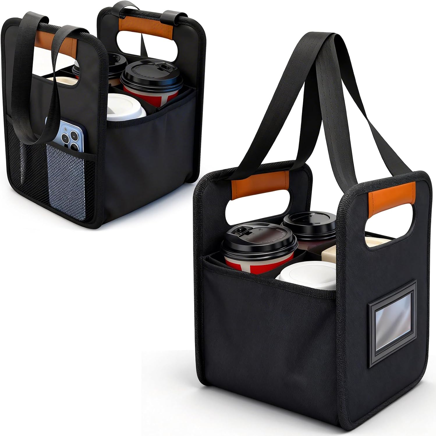 Upgraded Reusable 4-Cup Drink Carrier with Handle