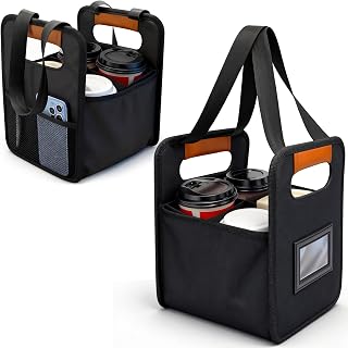 Upgraded Reusable 4-Cup Drink Carrier with Handle
