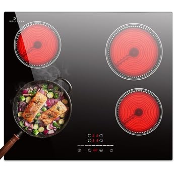 Glass Ceramic Hob 4 Plates Self-Sufficient Hobs 59 cm Installation