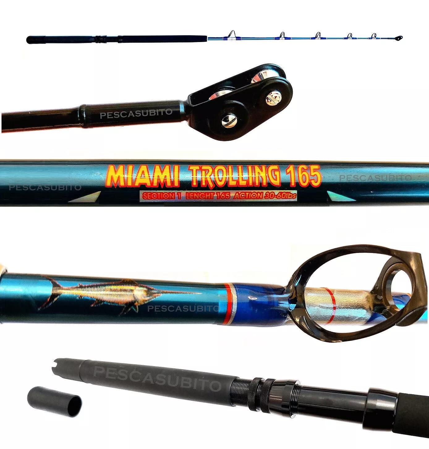 Canna Miami 30/60Lbs Pesca Traina Tonno Drifting Big Game Spada