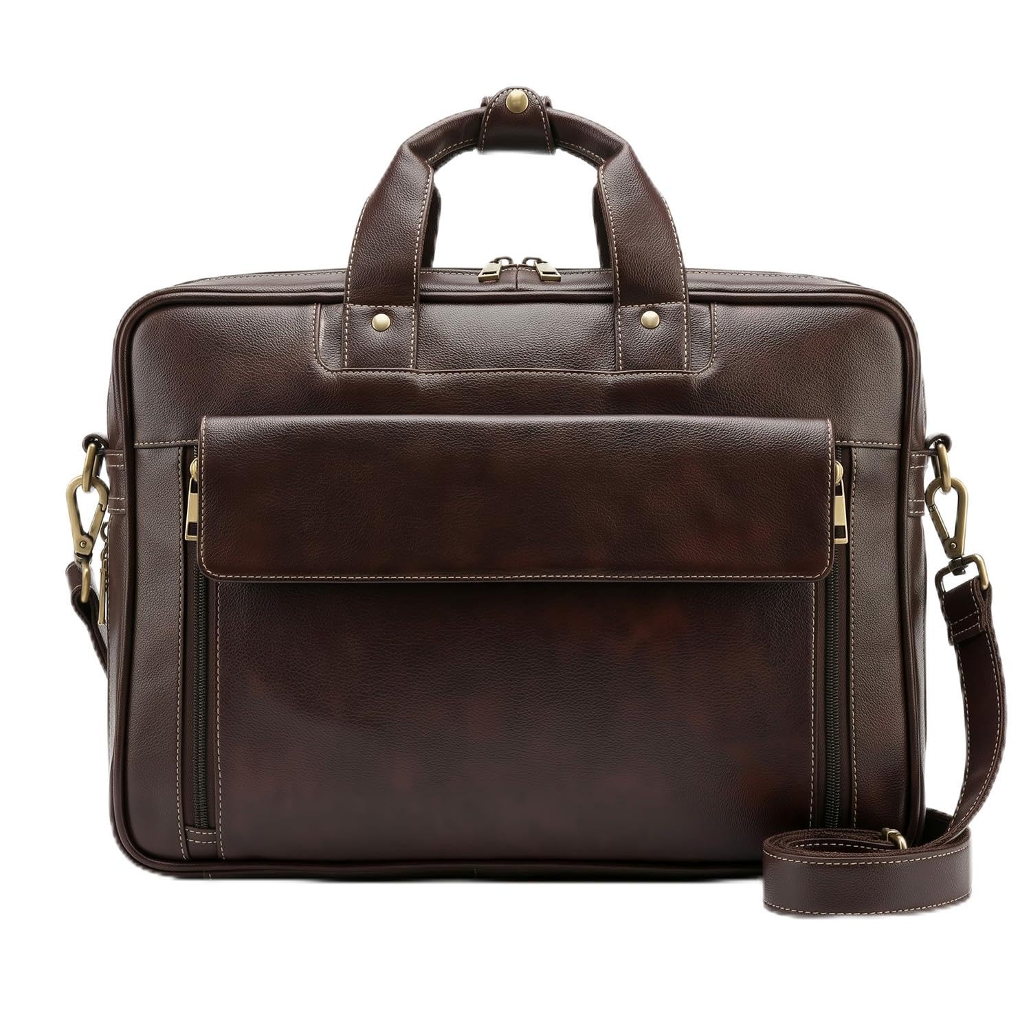 Executive Office Bag – 15.6 Inch Messenger Laptop Bag for Men - Vegan Leather - Multi-image-9