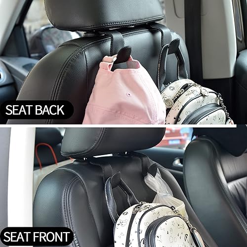 Miniatura 6 de Ganchos universales para asiento trasero de automóvil, gancho para reposacabezas de asiento trasero de automóvil, gancho de microfibra de cuero
