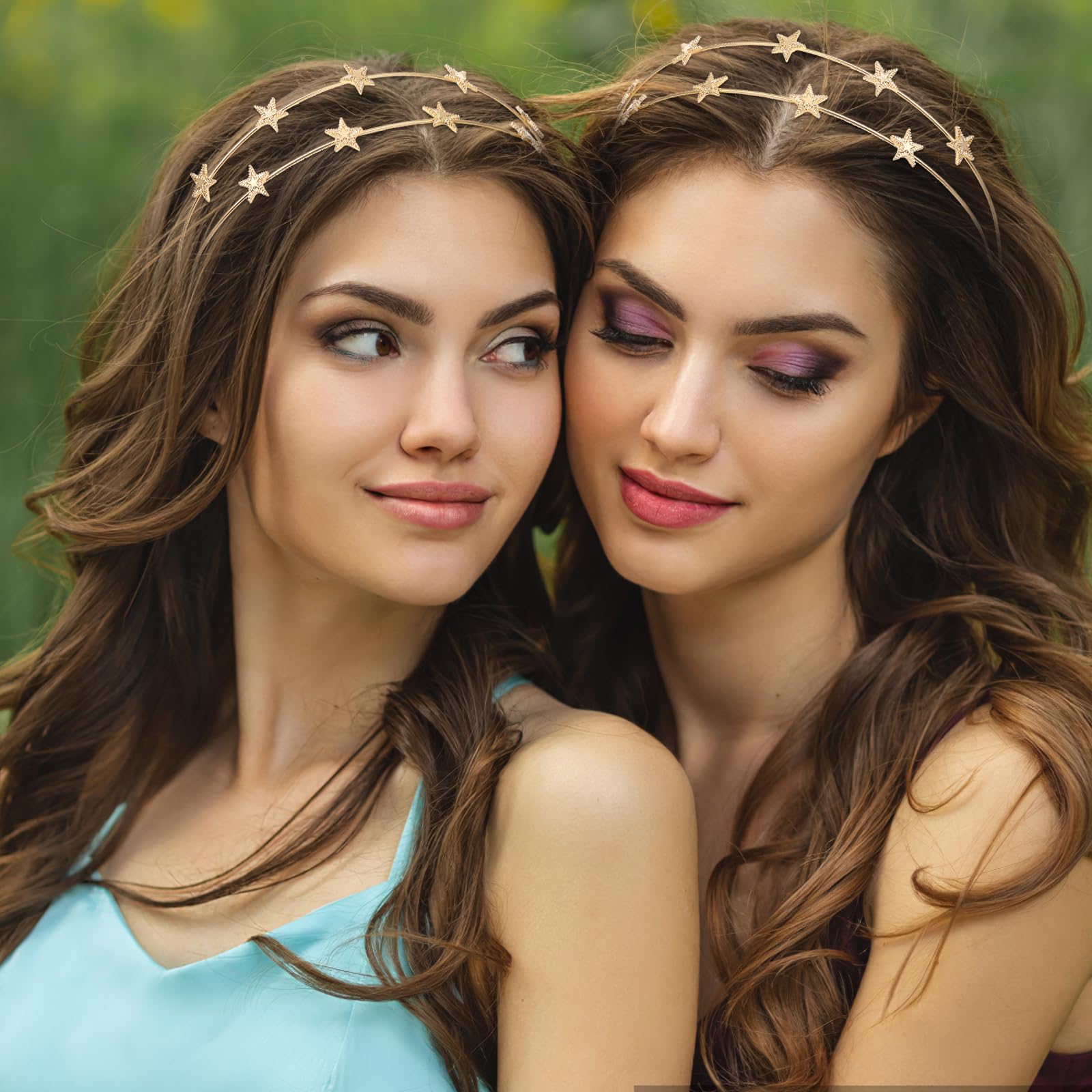 Cerchietto fascia per capelli strass blu diadema archetto accessori