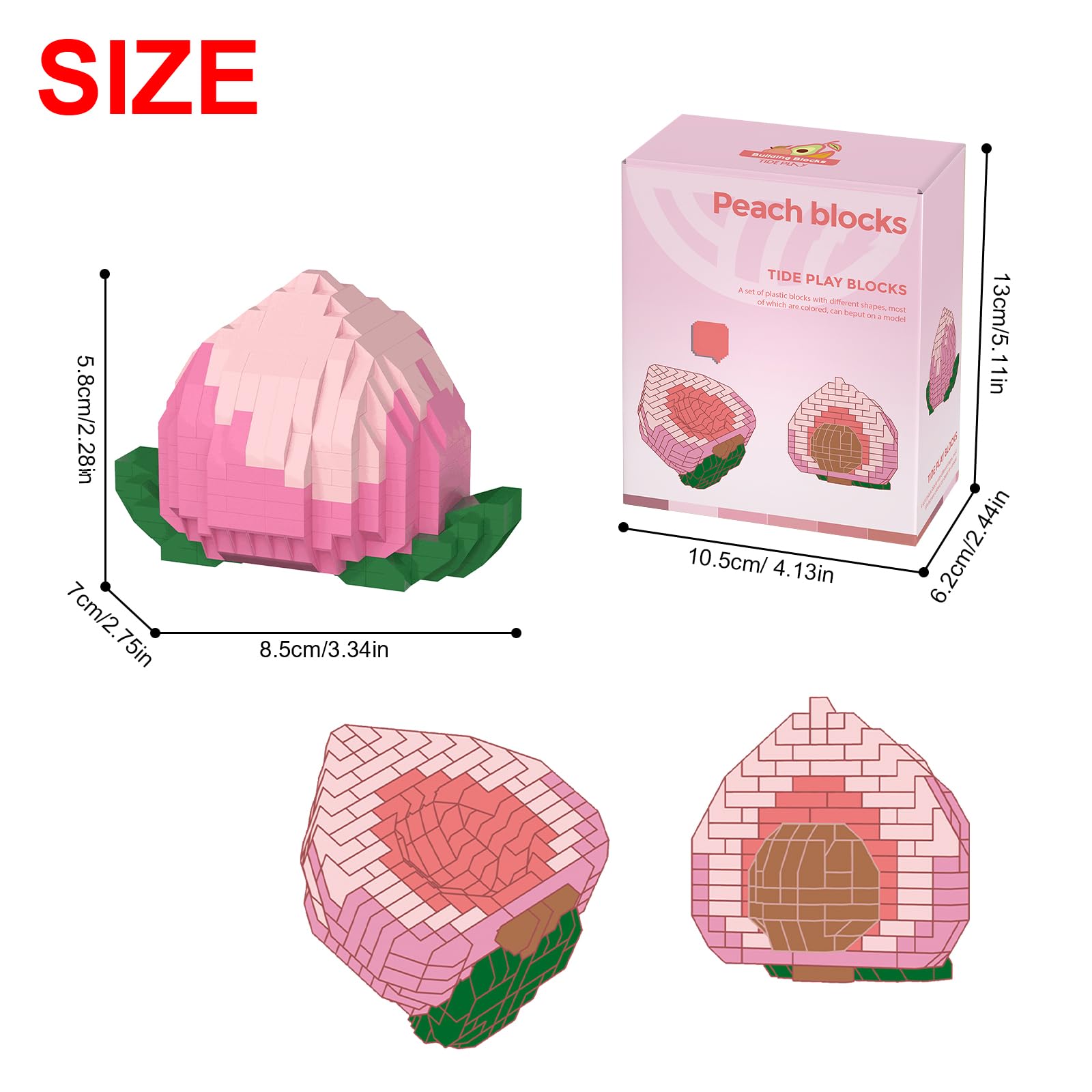 HUIQIBAO Mini Carino Delizioso Frutta Micro Blocchi di Costruzione 3D
