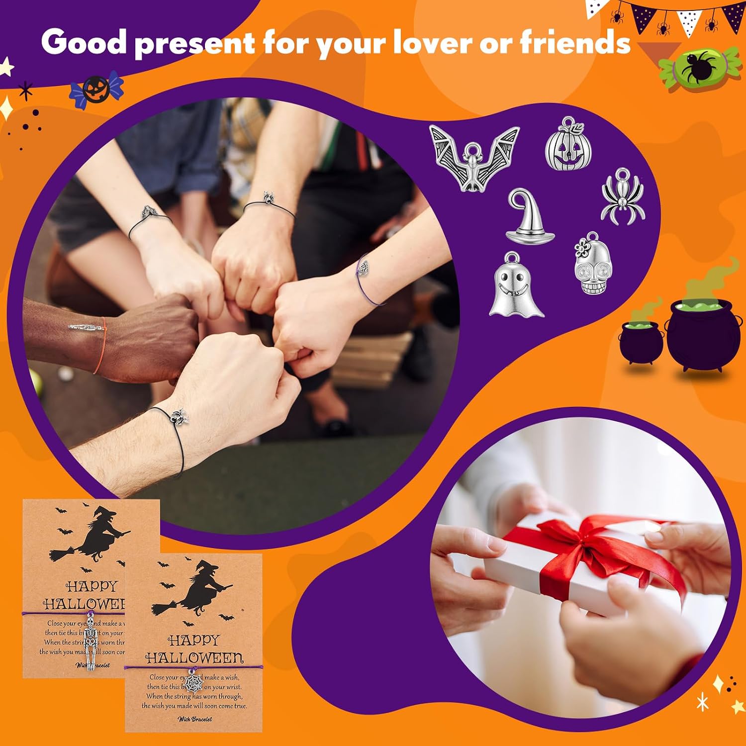 Tondiamo Halloween Wish Bracelet with Make a Wish Card