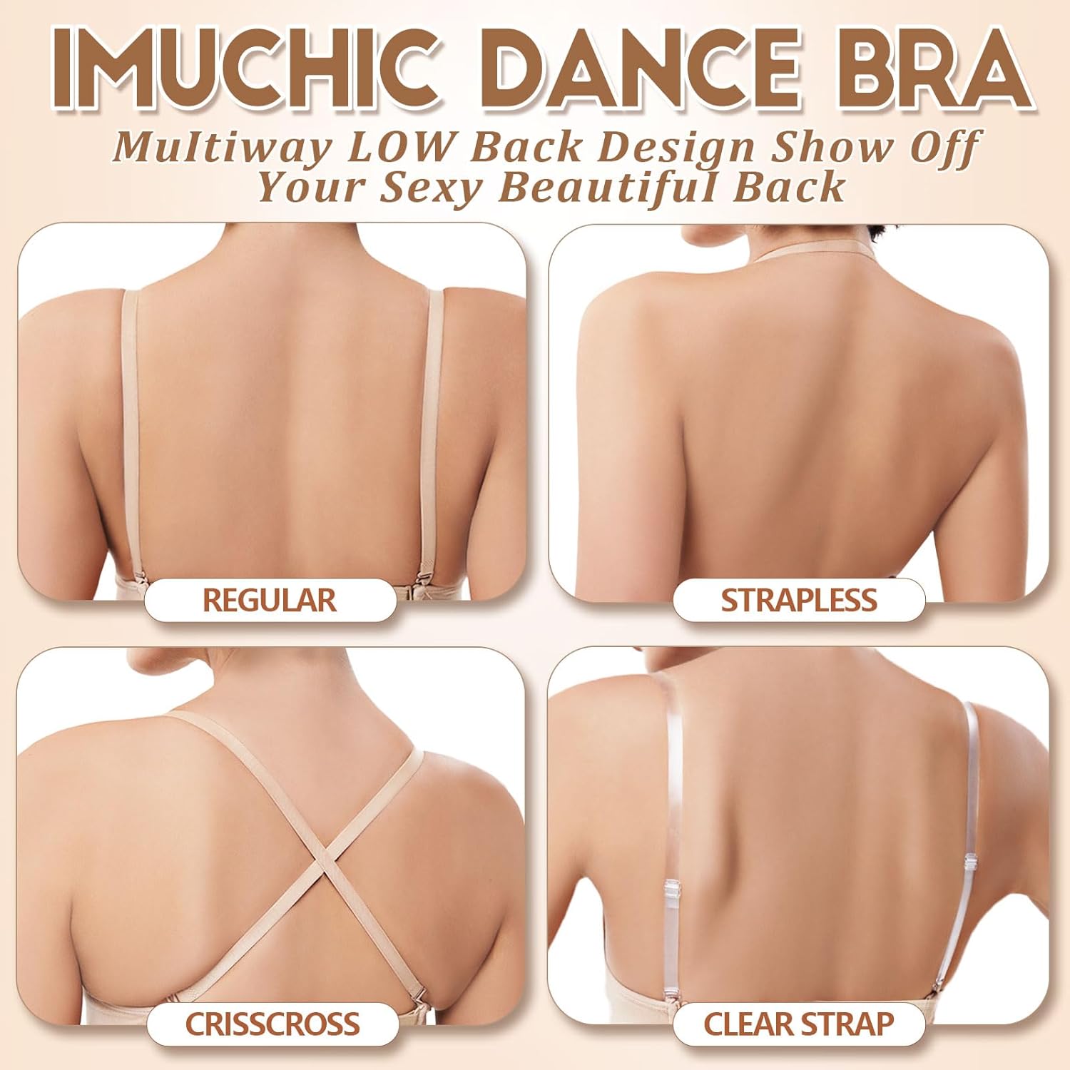 Clear Straps Dance Bra for Girls, 8-16 Years Training Ballet Gymnastics Sports Seamless Bralette with Silicone Covers - Image 2