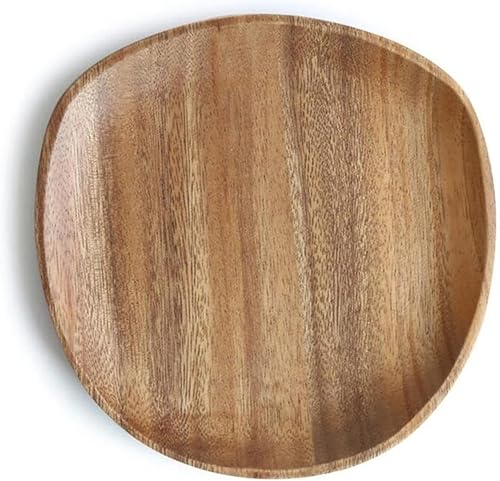 AELFIE Bandeja decorativa de madera, plato de madera maciza para alimentos (color 2)