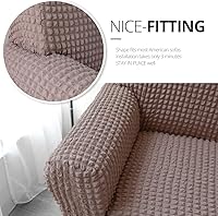 Vista 2 de NICEEC Paquete de fundas para sillón y funda de sofá de café