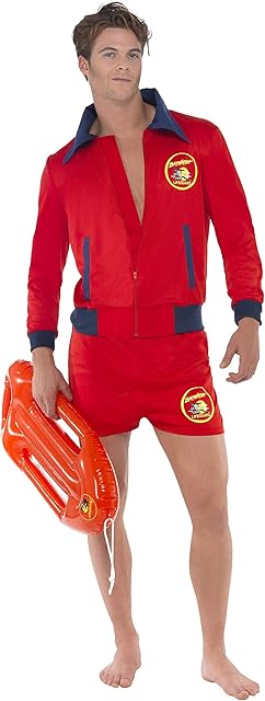 Smiffys Officially Licensed Baywatch Lifeguard Costume, Red, M - Size 38"-40"