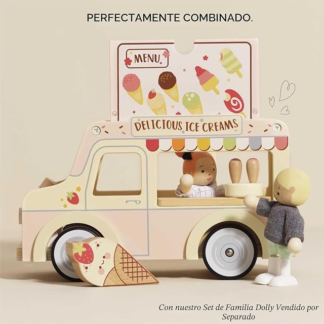 Foto 8 de 8 de Le Toy Van - ME083 - Camión de Helados de Juguete Educativo para niños en Madera FSC, 3 años, 26 x 12 x 19…