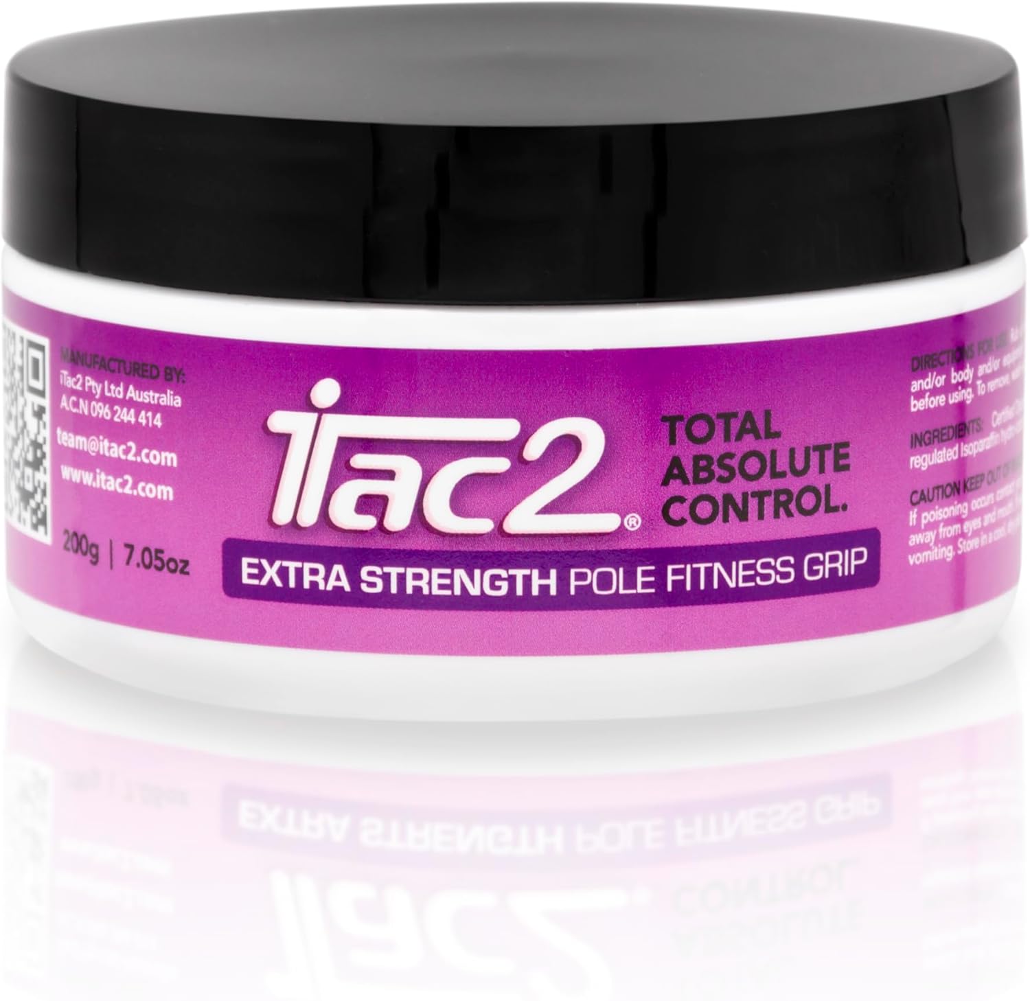 iTac2® Extra Strength Pole Grip (200g / 7.05oz) – Long-Lasting Beeswax Grip Aid for Pole Dancing, Aerial Silks, Fitness & Sports – Natural, Waterproof, Anti-Slip Formula for Dry Hands