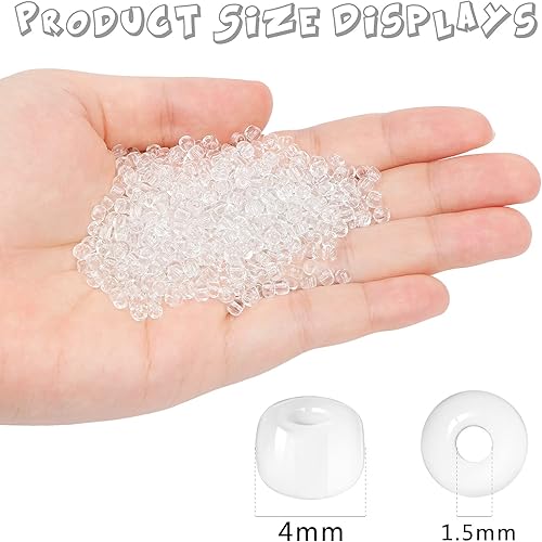 Miniatura 2 de 1300 cuentas de cristal a granel, cuentas de cristal 60 de 0.157 pulgadas para pulseras, cuentas espaciadoras pequeñas, cuentas pequeñas para hacer