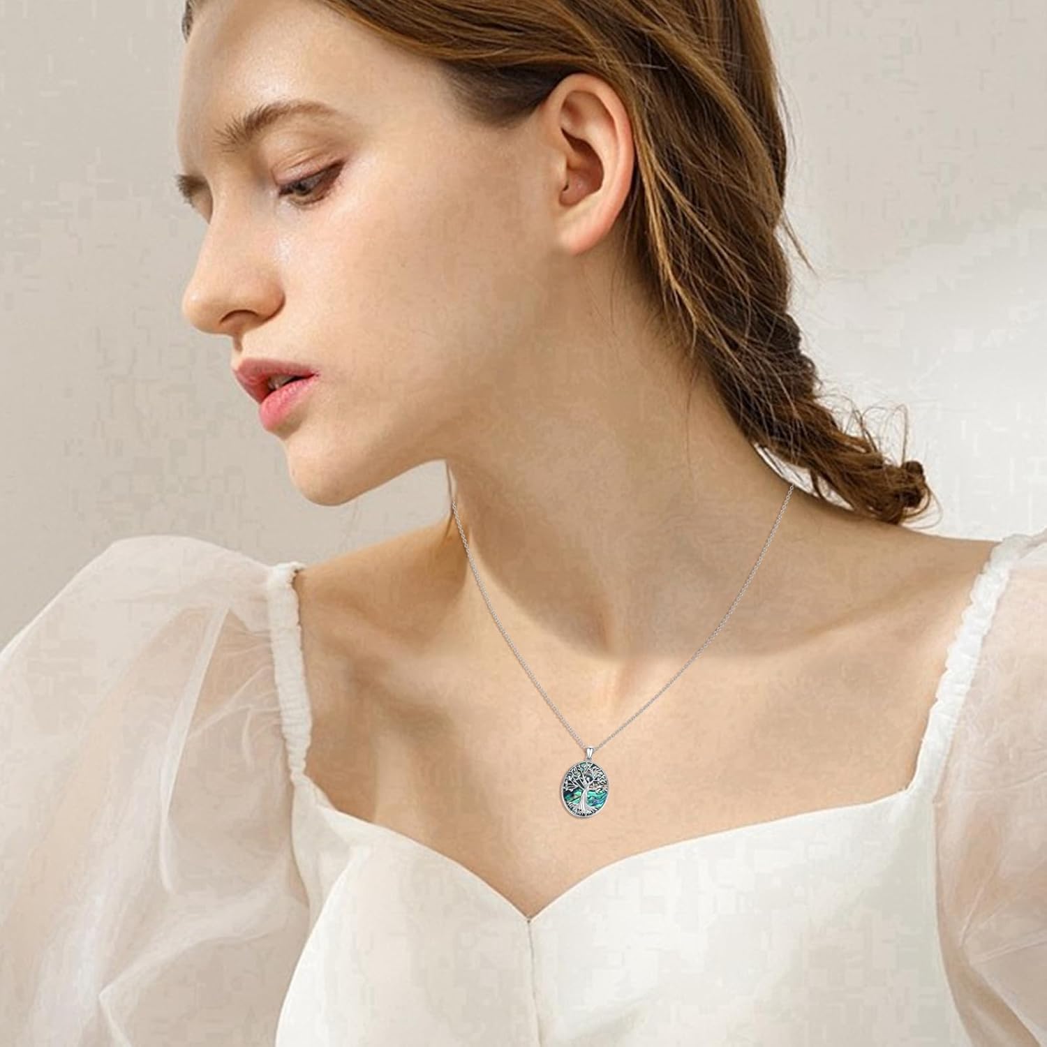 OHAYOO Tree of Life Necklace for Mother 925 Sterling Silver Family Tree Mother's Day Anniversary Necklace Jewelry Tree of Life Jewelry Gift for Women Couples Wife Girlfriend - Image 5