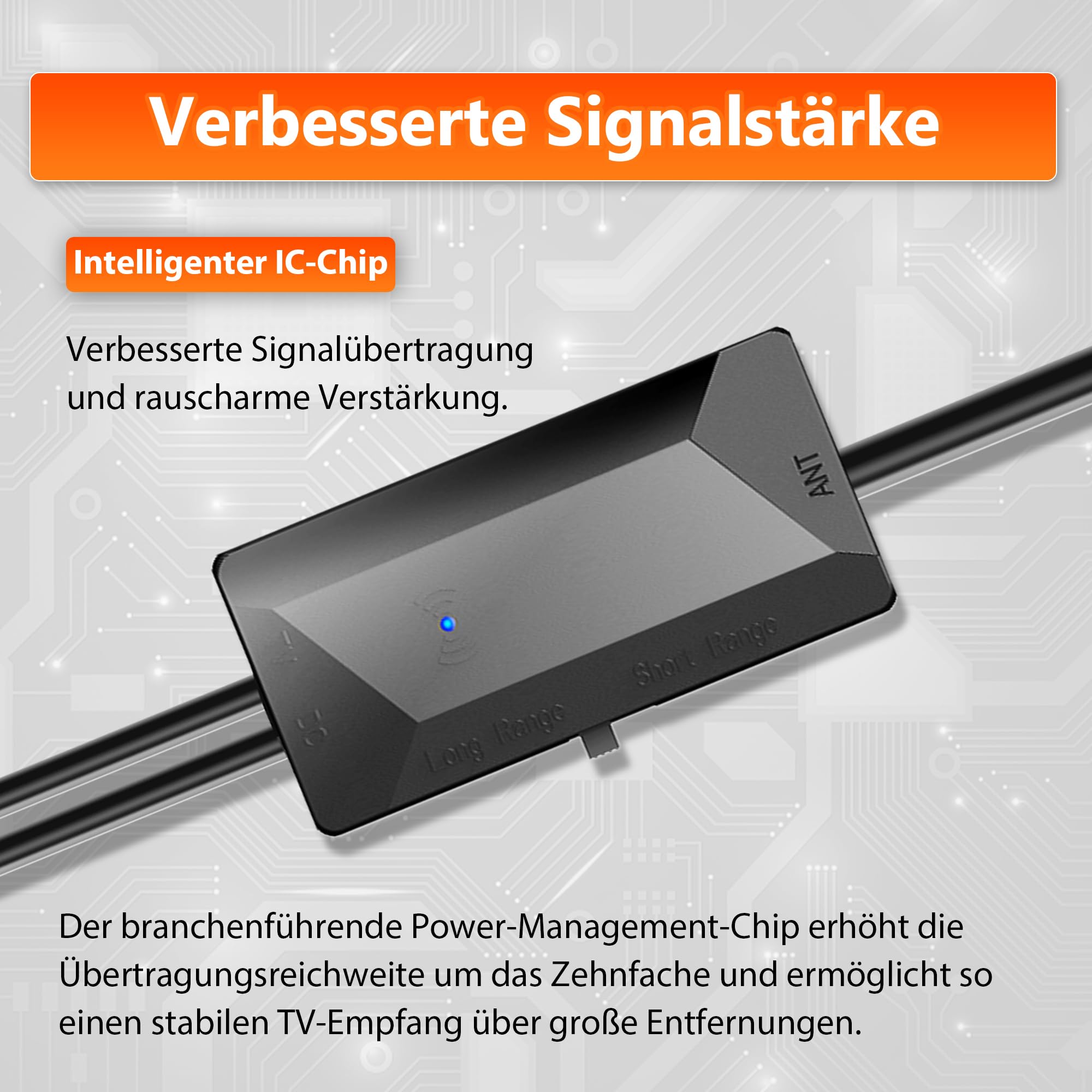DVB-T2 Antenne Mit Verstärker – 600+ Km Reichweite, 4K-fähig, Inkl. 10m Kabel Für Innen & Außen