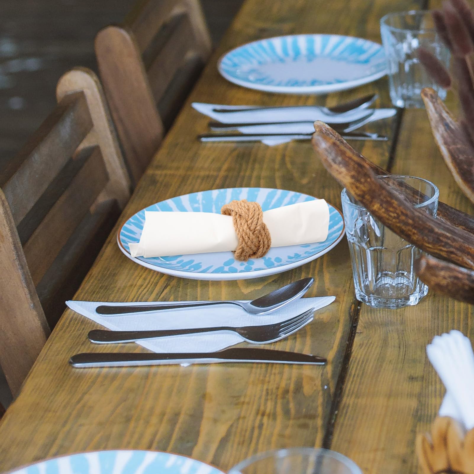 18piezas Anillos De Servilleta Rústicos De Cuerda De Yute De Decoración Para Bodas Fiestas y Banquetes Elegancia Natural Para Mesa