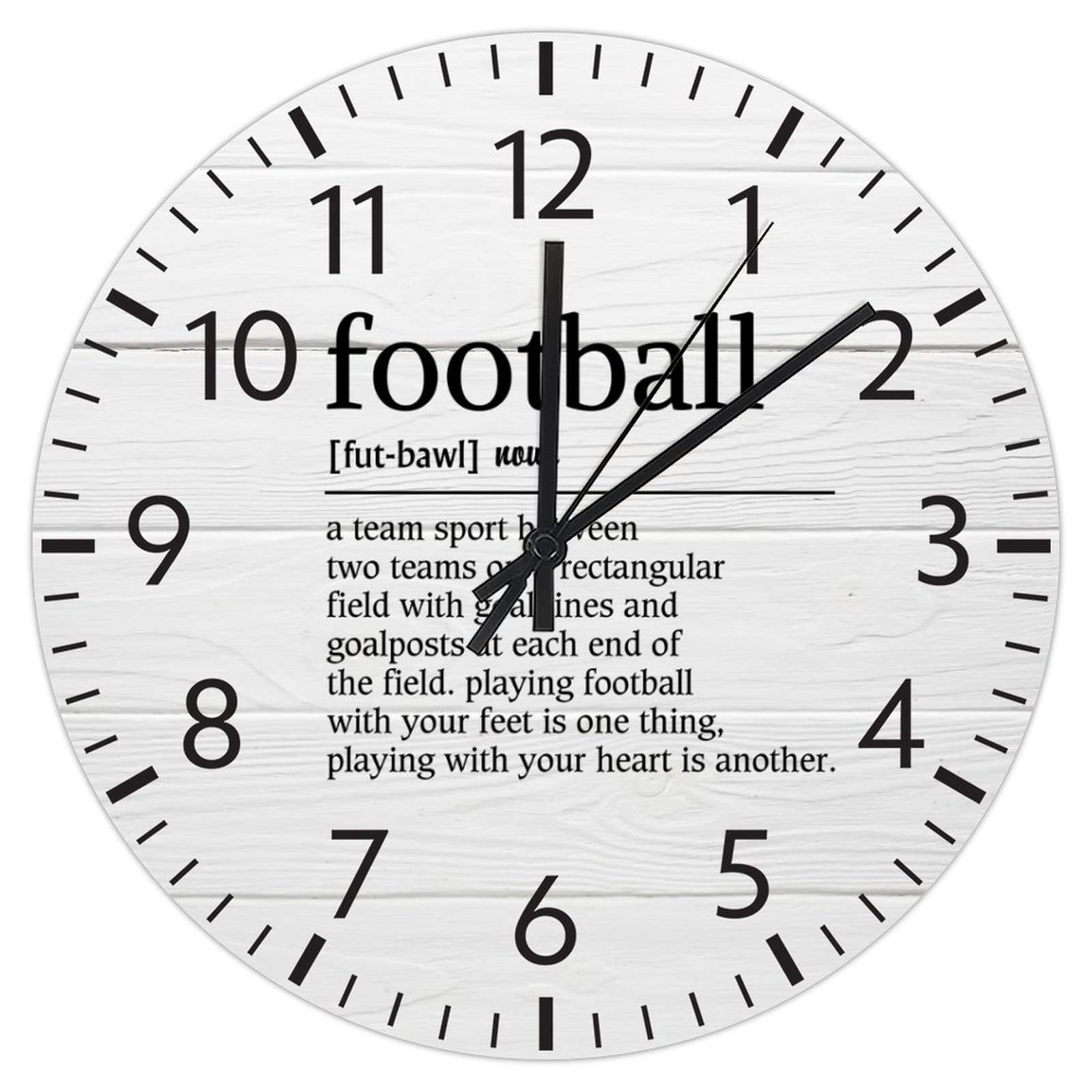 Horloge football pour bureau et salon décoration murale ado
