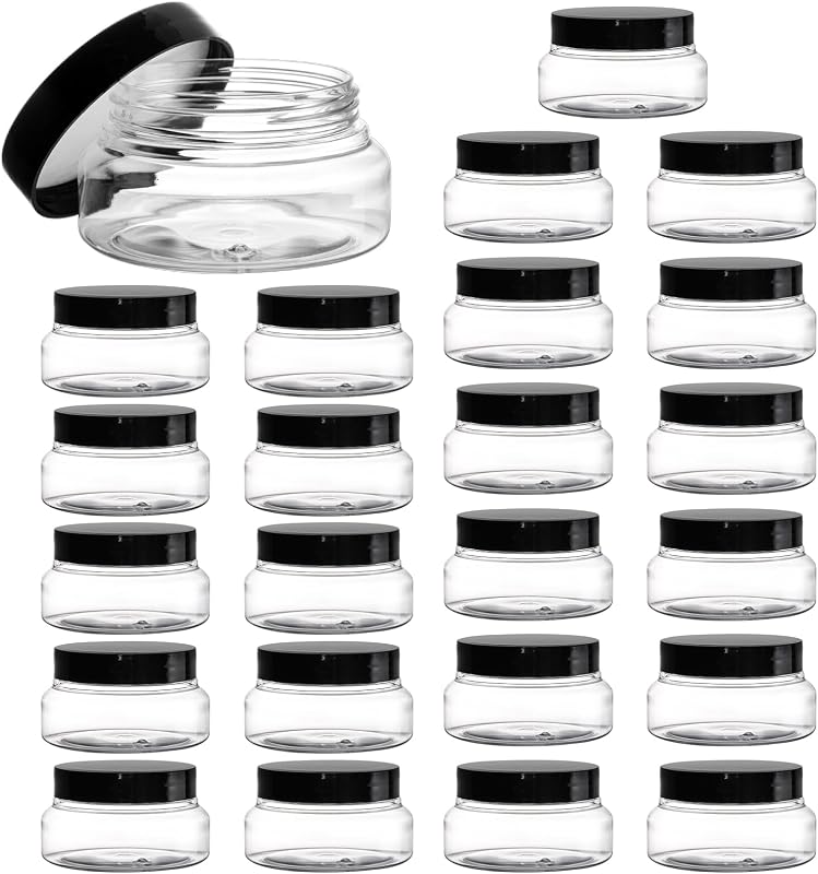 yarlung Frascos Plásticos Transparentes com Tampa de Rosca, 120 mL, Pacote com 24