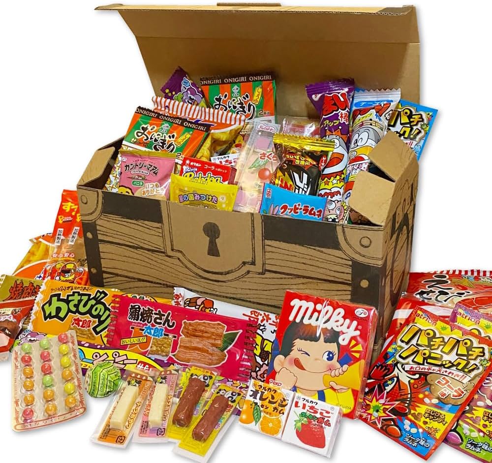Amazon.co.jp: 駄菓子 詰め合わせ 40点 セット 宝箱BOX プレゼント