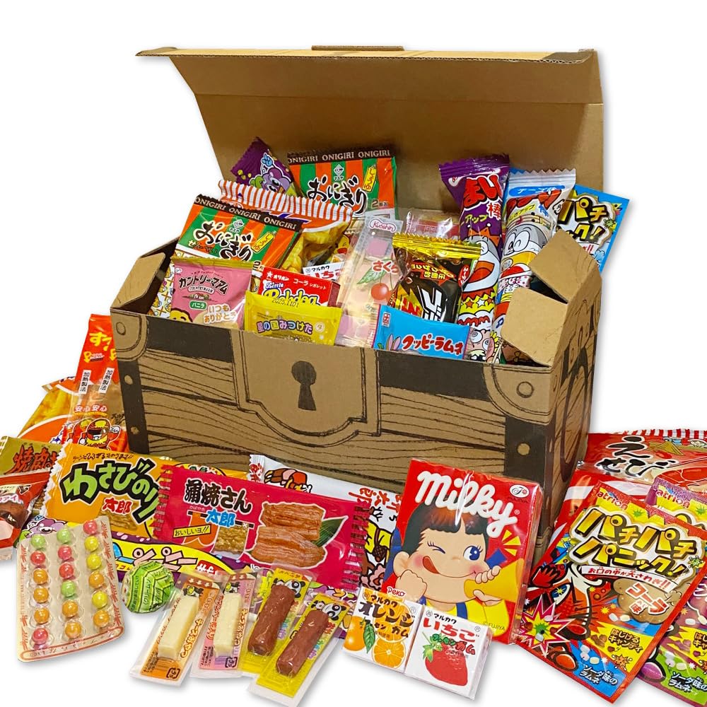 Amazon.co.jp: 駄菓子 詰め合わせ 40点 セット 宝箱BOX