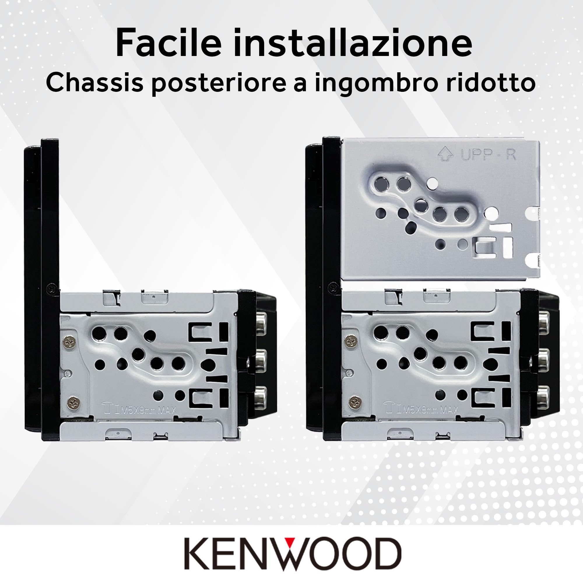 KENWOOD DMX6523DABS AV Mechless 6,8" WSVGA, DAB+, CarPlay/Android Auto wireless/cavo, Wireless Mirroring 2-Way, Bluetooth, Ingresso retrocamera – Nero