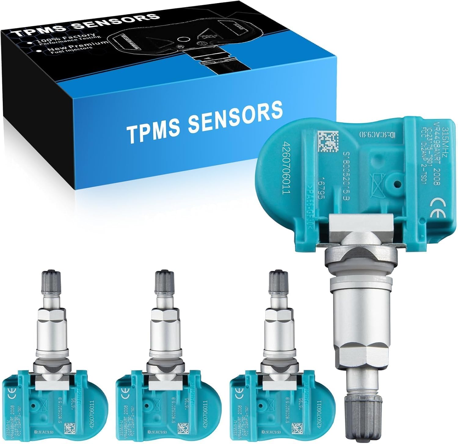 4260706011 315MHz Tire Pressure Sensor Fit for:-Toyota Camry 2007-2011 Corolla 4Runner Highlander Tacoma Prius for:-Lexus CT200h IS250 ES350 GS460 GX460 for:-Scion tC xB xD iQ TPMS (4 Pcs)