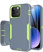 Vista 10 de Dahkoiz Funda para iPhone 13 Pro Max, con protector de pantalla de vidrio templado, carcasa resistente a prueba de golpes con cubierta de puerto