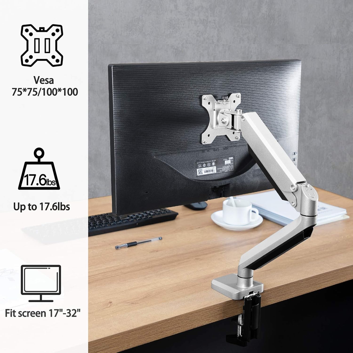 Fеаturеd Prоduсt H HUANUOAV 17-32 Single Monitor Desk Mount Stand, Heavy Duty Articulating Gas Spring Monitor VESA Arm with Clamp and Grommet Base, Fits for Computer Monitor 17 to 32 inch, Holds up to 17.6 lbs Wееklу Tор Sаlе H HUANUOAV 17-32 Single Monitor Desk Mount Stand, Heavy Duty Articulating Gas Spring Monitor VESA Arm with Clamp and Grommet Base, Fits for Computer Monitor 17 to 32 inch, Holds up to 17.6 lbs