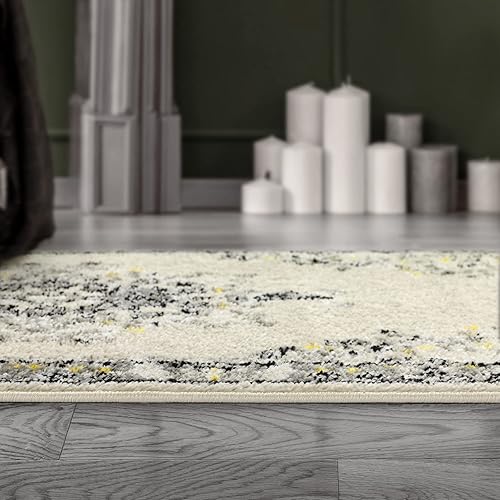 Vista 90 de Antep Rugs - Alfombra oriental de 5 x 7 con medallón tradicional para interior Siesta (beige crema, 5 pies 3 pulgadas x 7 pies)