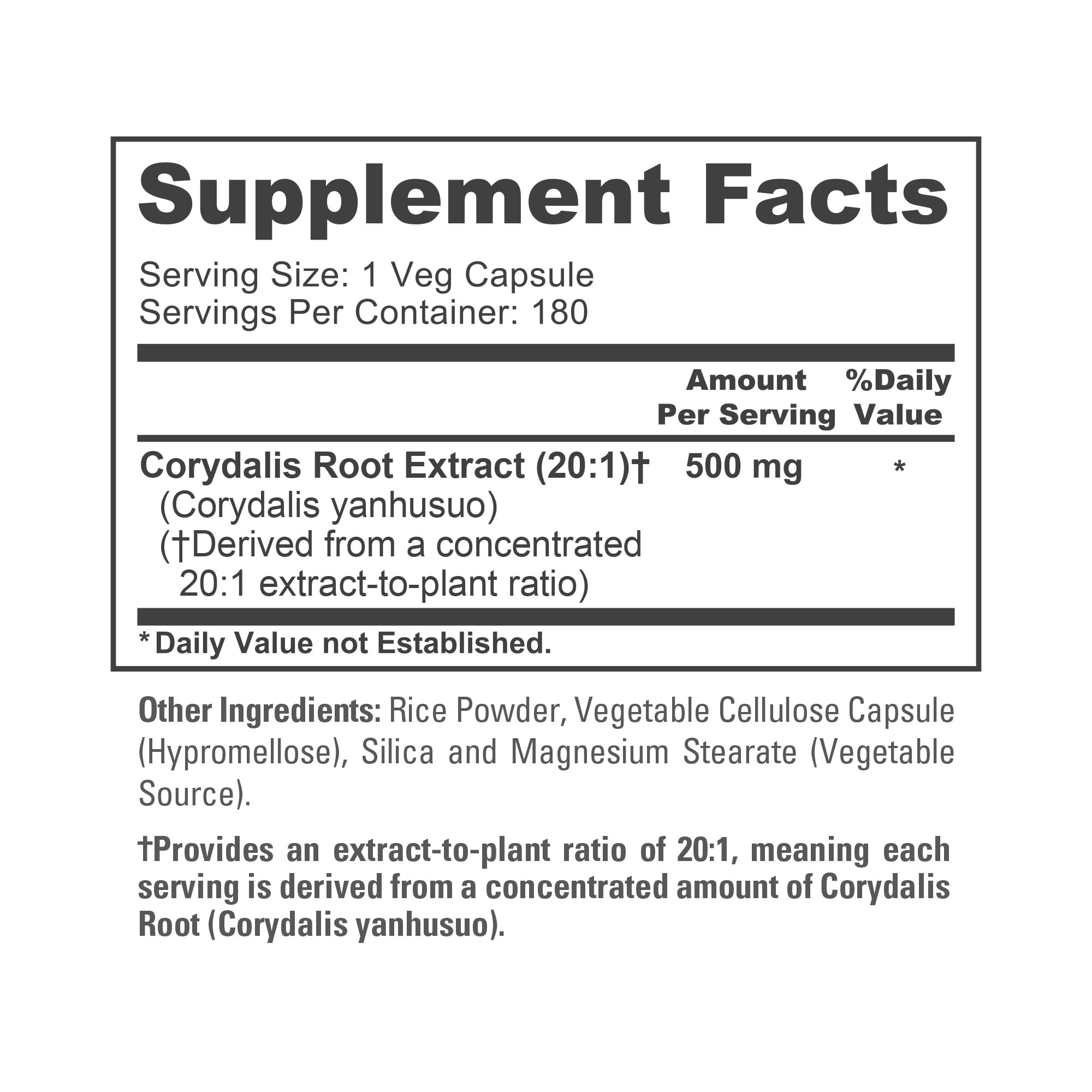Corydalis Root, Vegan, 500mg, 180 Veg Capsules - 180 Servings — Amazon image 4