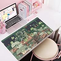 Vista 5 de Cute Frog Kawaii Green Desk Decor Mat, Large Gaming Mouse Pad for Computer Keyboard Laptop, Home Office Accessories for Girl (31.5x15.7 in)-with