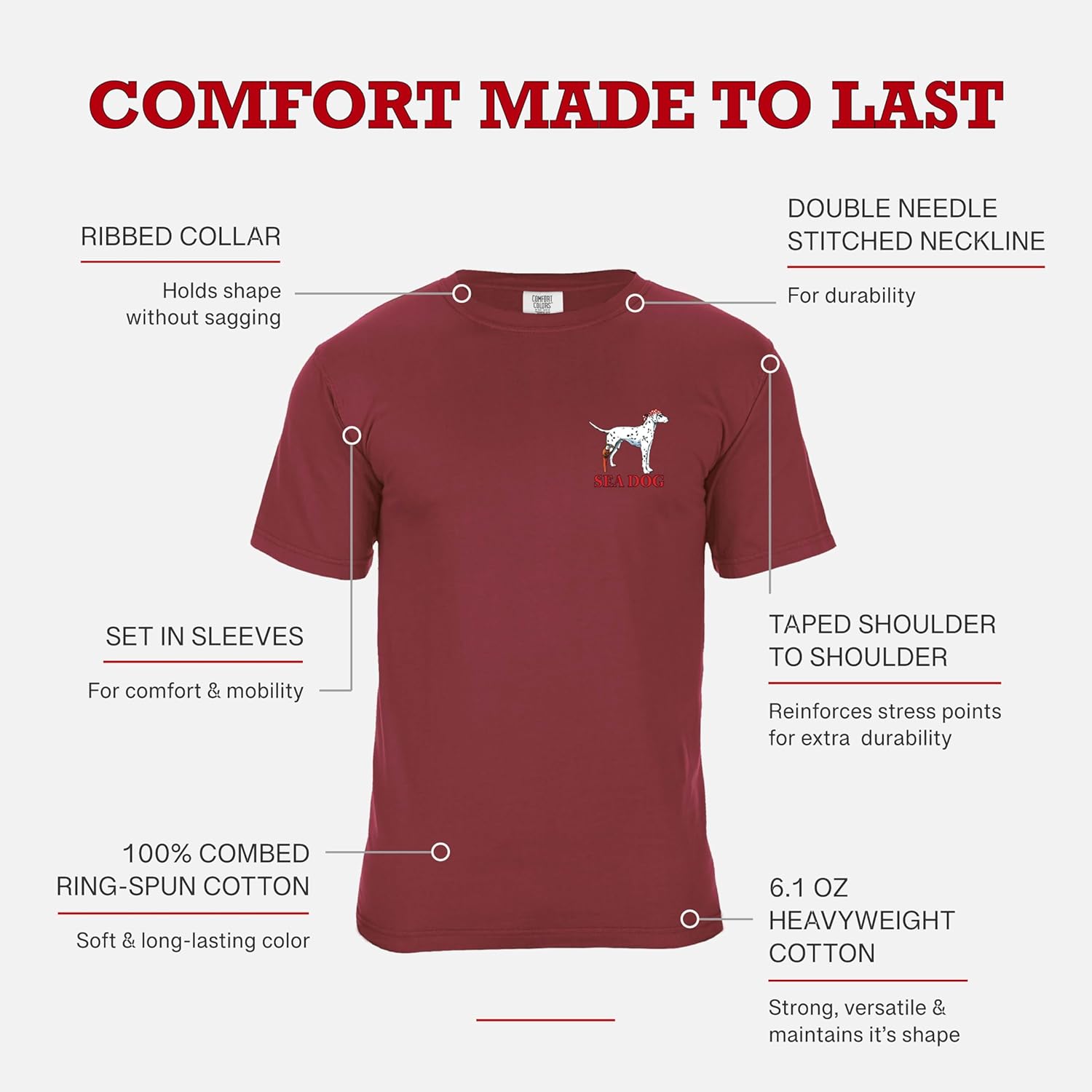 SEA DOG Vintage Graphic T-Shirt Garment Dyed 100% Ringspun Cotton, Relaxed Fit, Pre-Shrunk, Printed in USA - Drink Beer - Image 5