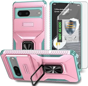 Slide Lens Shockproof Protective Phone Case for Google Pixel 7,Pink
