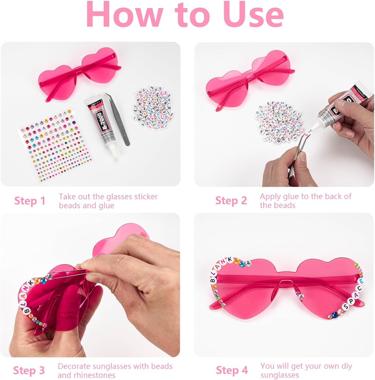 FUNUPUP Star Shape Sunglasses Rimless Transparent Star Sun Glasses for Women and Men Party - Image 4