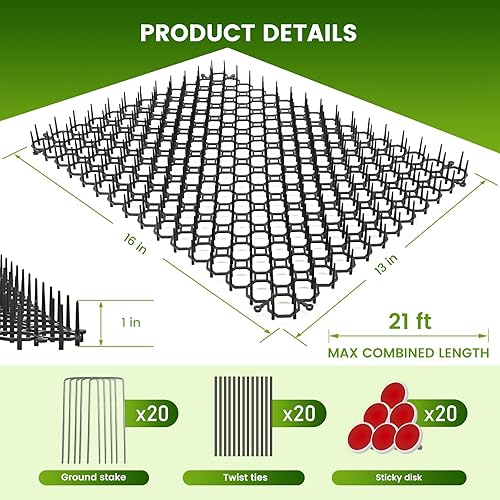 Miniatura 8 de Ley's Tapete para gatos para gatos, disuasorio para gatos al aire libre e interior (paquete de 10) de 16 x 12 pulgadas, repelente de perros para