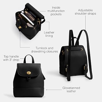Coach Women's Turnlock Backpack Black One Size