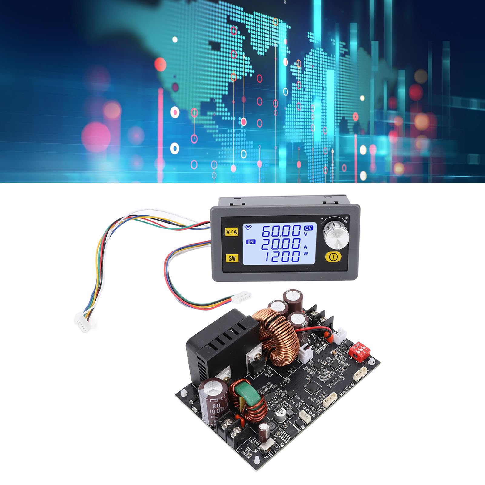 Marhynchus Zasilacz CNC z regulacją Napięcia Stałego XY6020L 20A 1200W z Ekranem LCD i Wentylatorem Chłodzącym do Laboratorium Elektronicznego i zastosowań Przemysłowych