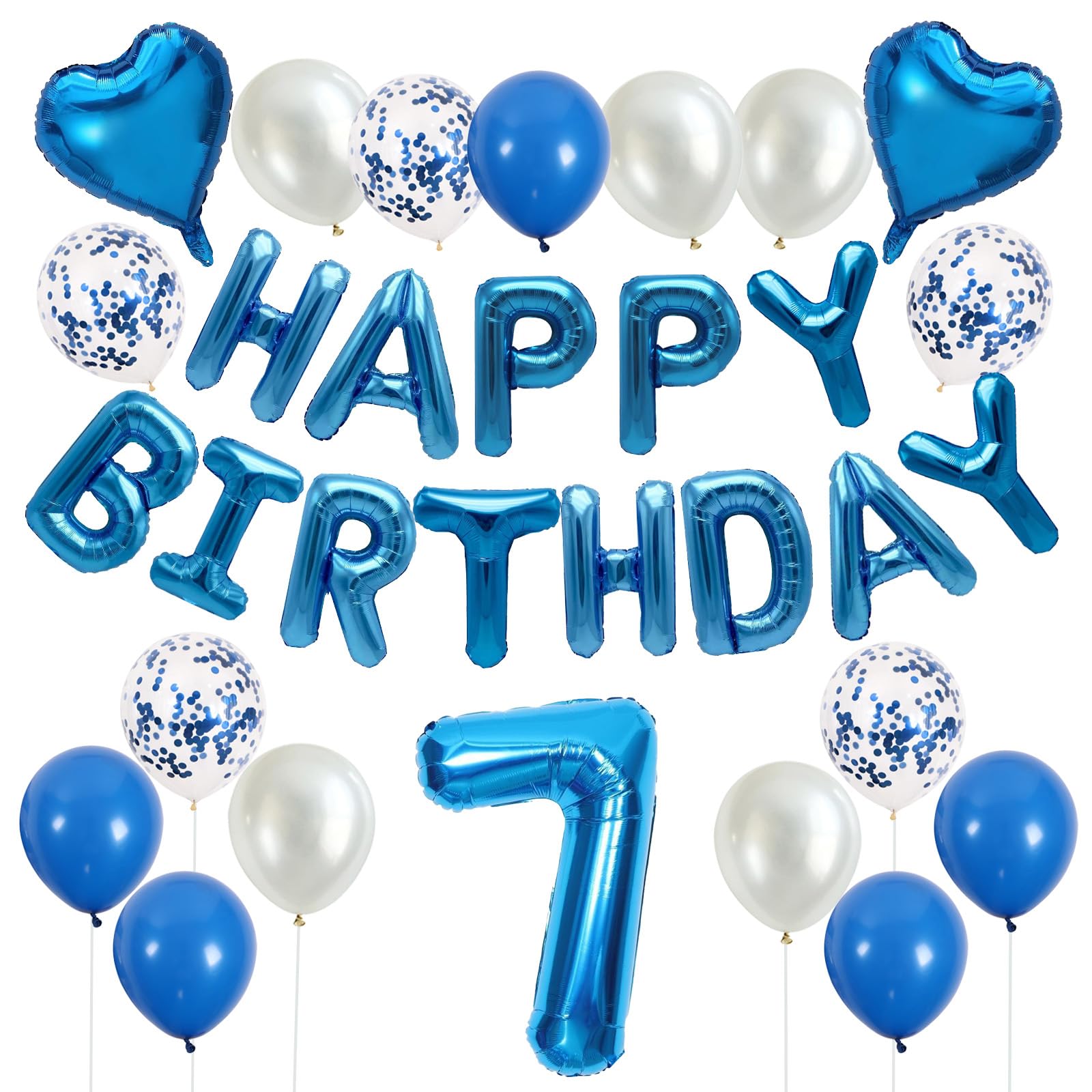 Amazon | HAPPY BIRTHDAY 誕生日 バルーン 飾り付け セット 7歳 数字